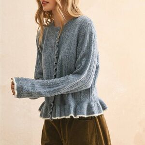 Blue Women's Cardigan Sweater